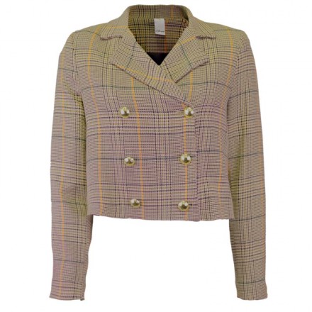 CHAQUETA TORERA CON ESTAMPADO PRÍNCIPE DE GALES QGUAPA