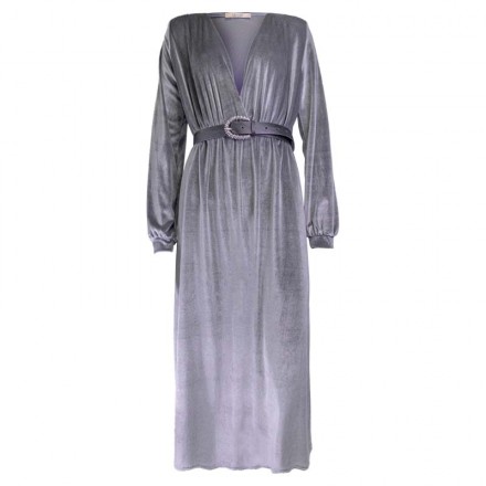VESTIDO ESTILO TERCIOPELO PLATEADO NO-NÀ