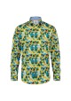 CAMISA JUNGLA TROPICAL VERDE Y NARANJA A FISH NAMED FRED