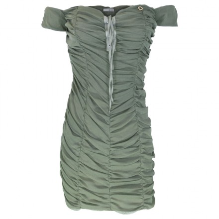 VESTIDO VERDE FRUNCIDO RELISH