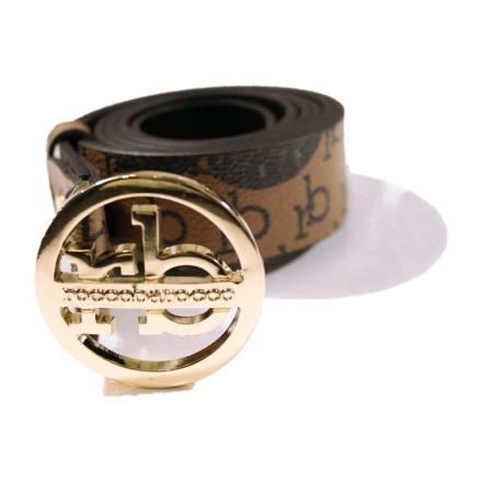CINTURÓN MARRÓN CHOCOLATE CON ESTAMPADO DE ROCCOBARROCO