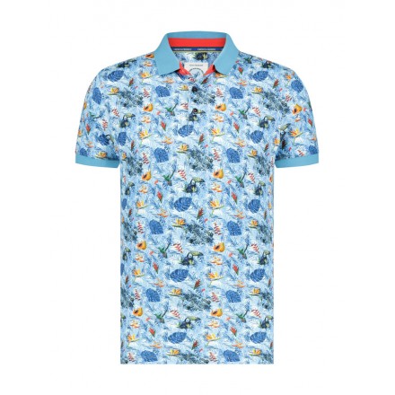 POLO MANGA CORTA AZUL CLARO ESTAMPADO JUNGLA A FISH NAMED FRED