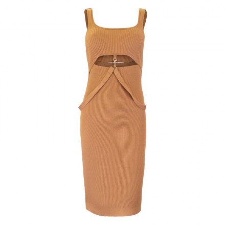 VESTIDO TIRANTES MARRÓN DE PUNTO RELISH
