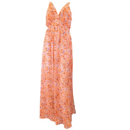 VESTIDO LARGO FLORES ANARANJADAS RELISH
