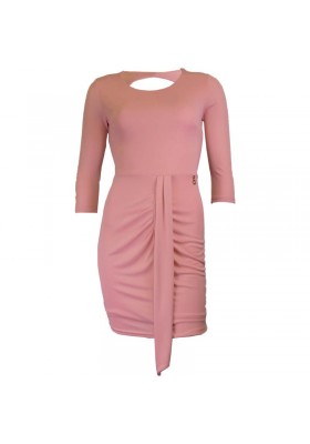 VESTIDO ROSA CON FRUNCIDO DE RELISH