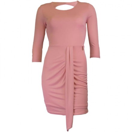 VESTIDO ROSA CON FRUNCIDO DE RELISH