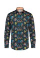 CAMISA MANGA LARGA COLOR NAVY CON TUCANES Y PIÑAS DE A FISH NAMED FRED